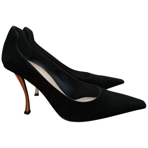 Dior Black Suede D-Fame Pumps Size 38 - Picture 1 of 13